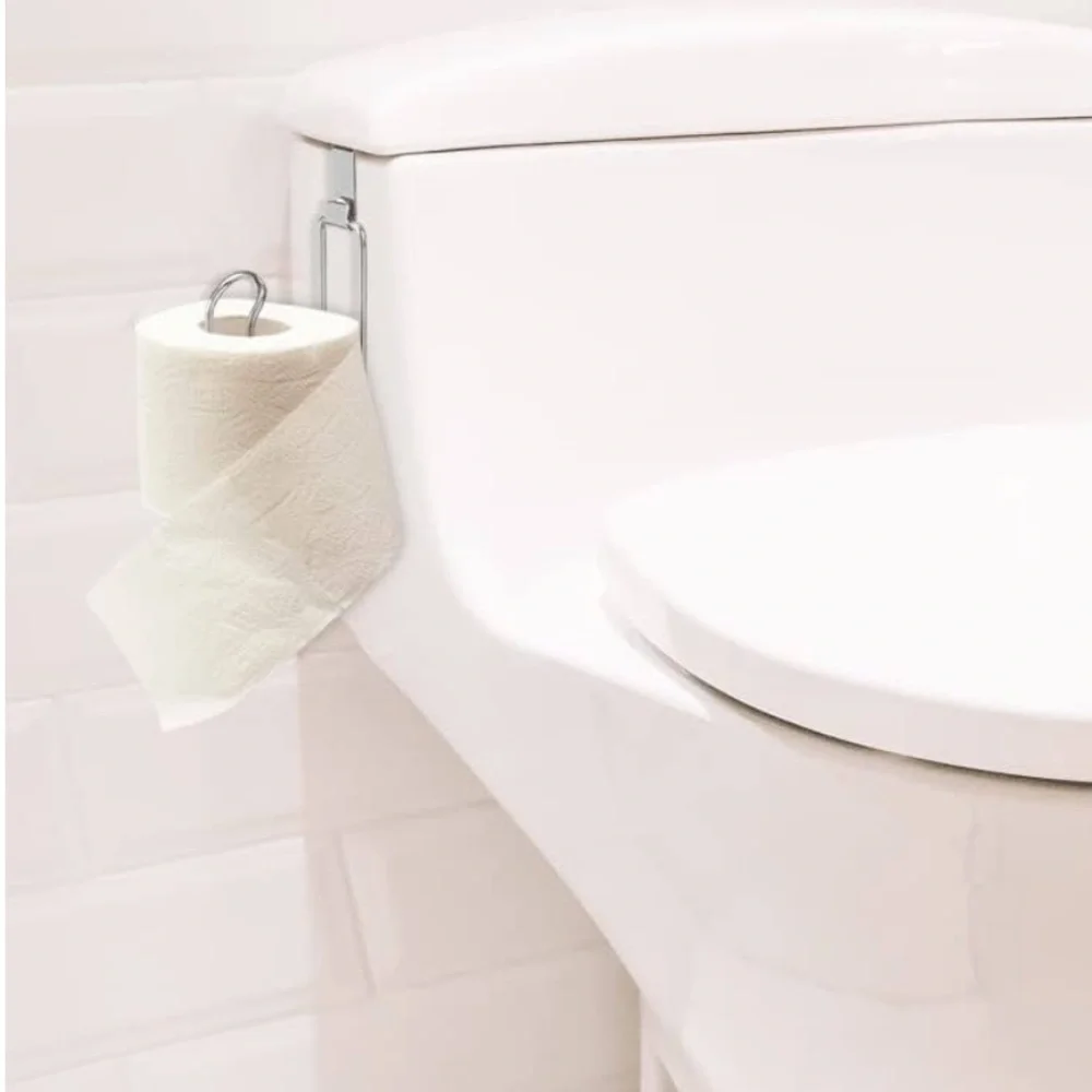InterDesign Over the Tank Metal Toilet Paper Holder Bathroom Organizer